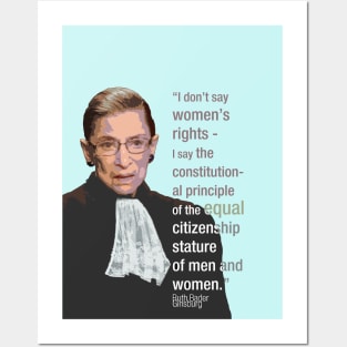 Women's Rights - Ruth Bader Ginsburg quote - Ruth Bader Ginsburg portrait - Feminist Art. Posters and Art